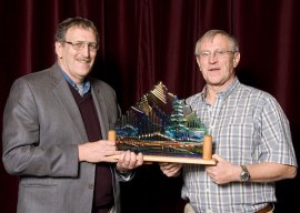 fallen-giants-award Maurice Isserman receives Banff Award from Mike Mortimer