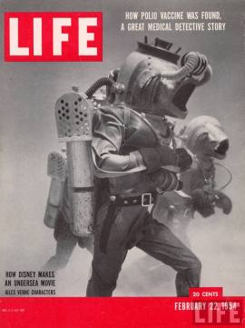 Life cover from 22 February 1954 featuring shot of film 20,000 Leagues Under the Sea