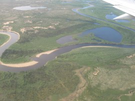 Pechora River near the northern delta, 68 N latitude.